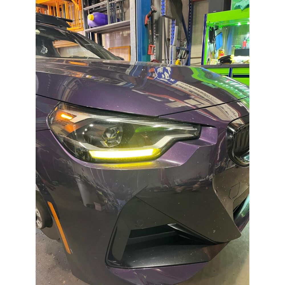 2022+ BMW M2/2-Series CSL Style Headlights Yellow DRL Modules | G87/G42 Non-Laser Headlights Headlights